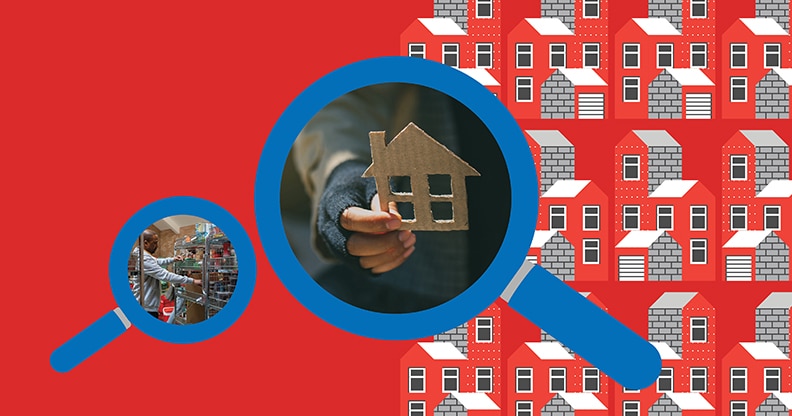 Visuel avec loupe et maison