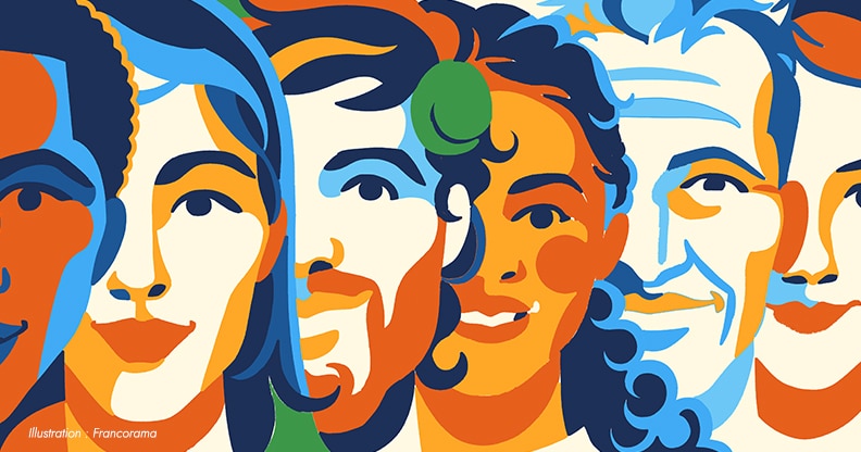Illustration de visages colorés