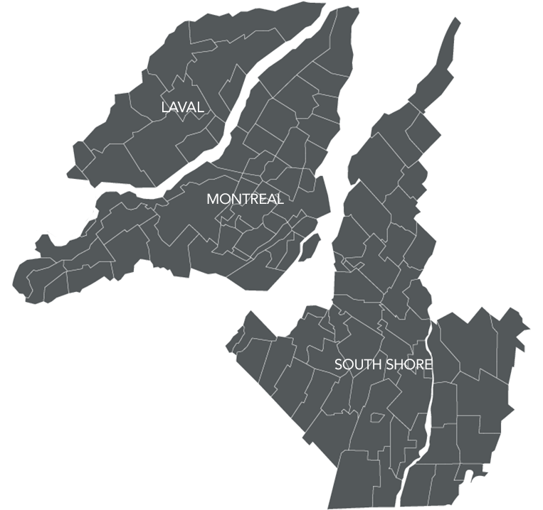 Map of Greater Montreal